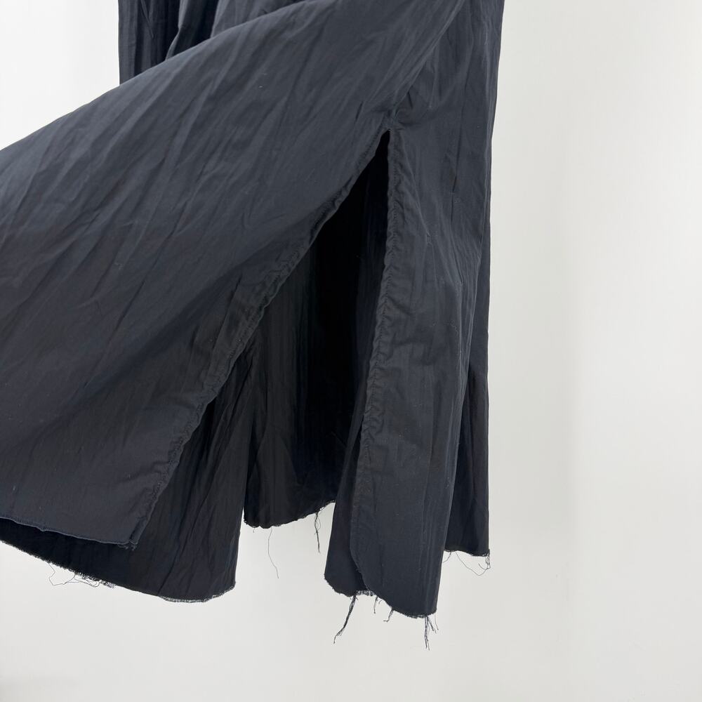 KHAITE | Jordyn Plissé Cotton Twill Maxi Dress Raw Frayed Edges Black 2 - Picture 10 of 16